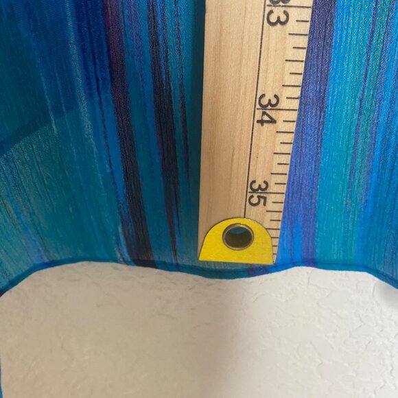 Catherines Tunic Top Womens 3X 26/28W Blue Striped Sequin Beaded Plus Size Semi - Picture 6 of 9